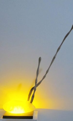 f34 搖曳 60x20x15cm 黃玉石 檜木
