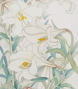 《清新露妍》88.5x24 cm  絹本設色