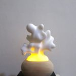 流光2 20x15x10cm 白玉大理石 檜木